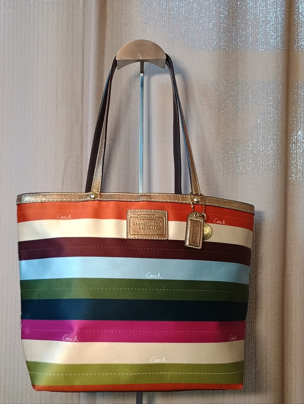 Coach Legacy Stripe Tote - Picture 1 of 9